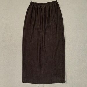Vintage Essentials By Worthington Women's‎ Small Black Crinkle Maxi Skirt Slit